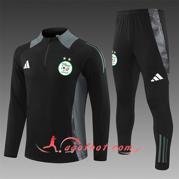 Ensemble Survetement de Foot Algeria Enfant Noir/Gris 2024/2025