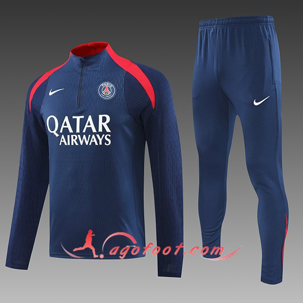 Ensemble Survetement de Foot PSG Enfant Bleu/Rouge 2024/2025