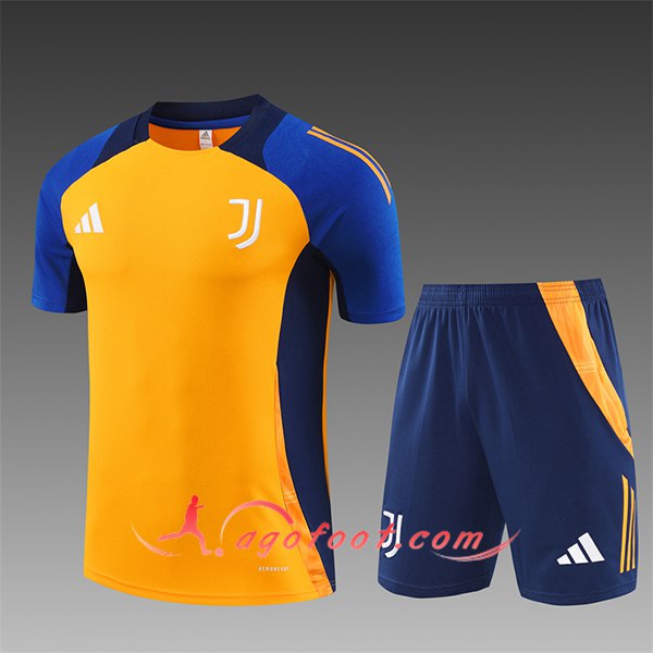 Ensemble Training T-Shirts Juventus Enfant Orange/Bleu 2024/2025
