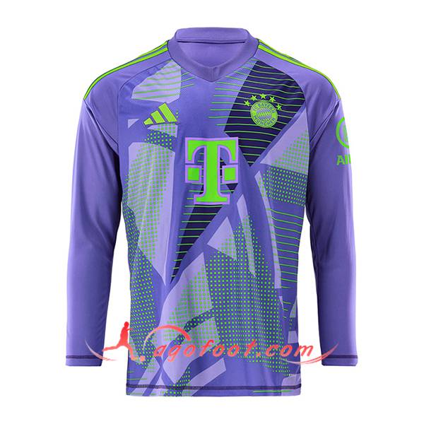 Maillot de Foot Bayern Munich Gardien De But Manches Longues Pourpre 2024/2025