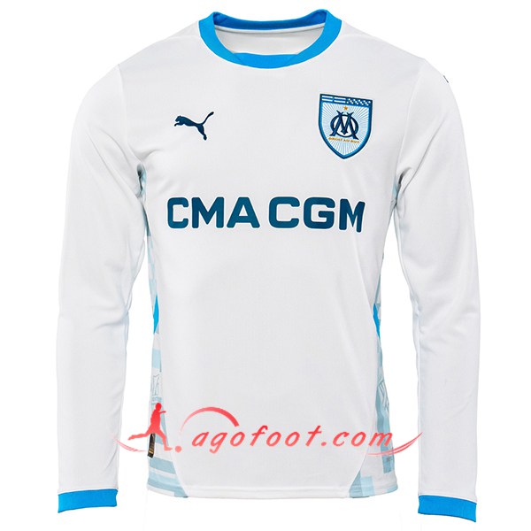 Nouveau Maillot de Foot Marseille OM Domicile Manches Longues 2024/2025