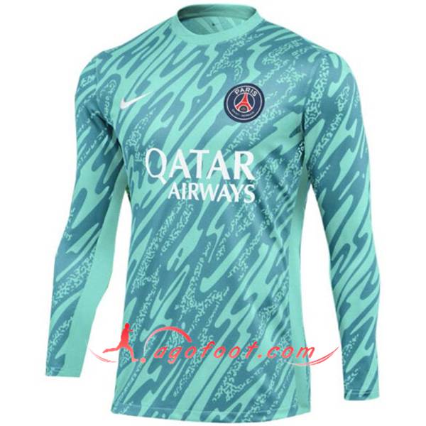 Maillot de Foot PSG Gardien De But Beige Manches Longues Vert 2024/2025