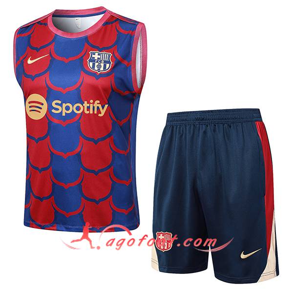 Ensemble Training Debardeur FC Barcelone Rouge/Bleu 2024/2025
