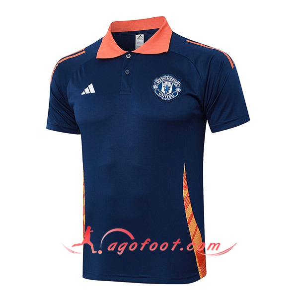 Polo Foot Manchester United Bleu/Orange 2024/2025