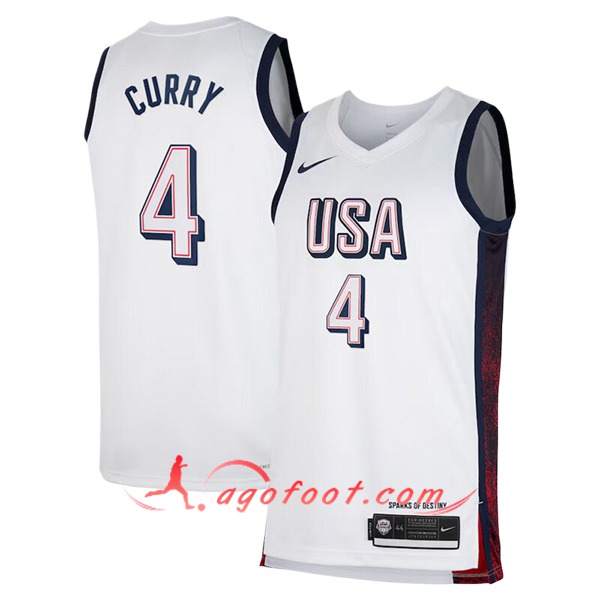 Maillot USA (CURRY #4) 2024/25 Blanc