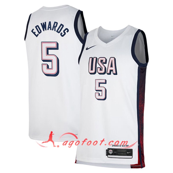 Maillot USA (EDWARDS #5) 2024/25 Blanc