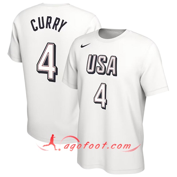 Maillot USA (CURRY #4) 2024/25 Blanc -02