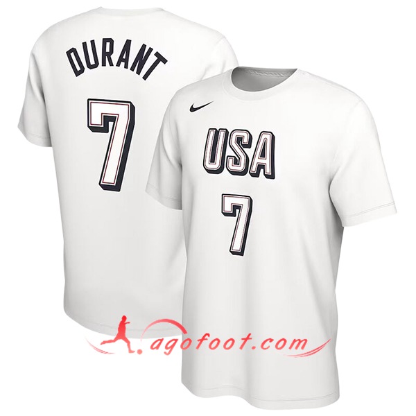 Maillot USA (DURANT #7) 2024/25 Blanc -02