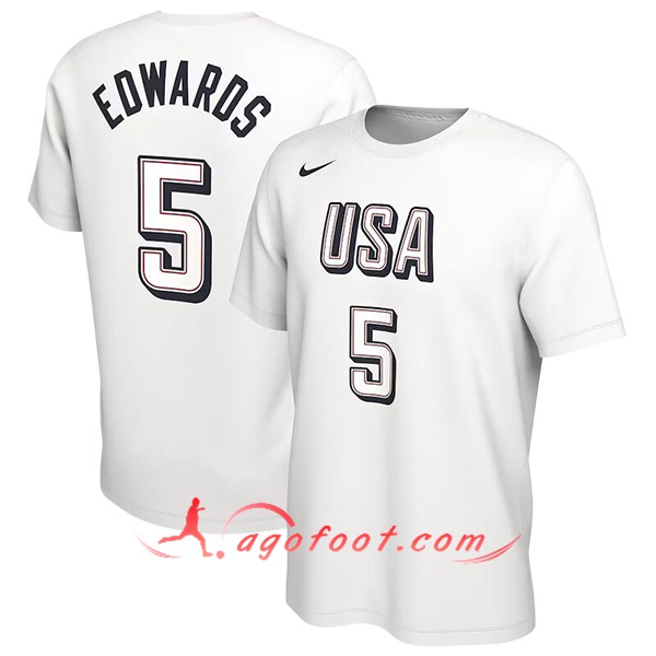 Maillot USA (EDWARDS #5) 2024/25 Blanc -02