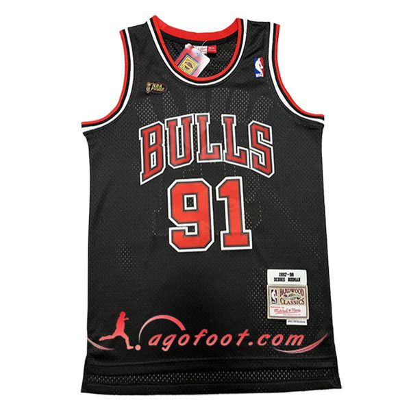 Maillot Chicago Bulls (RODMAN #91) 2024/25 Noir/Rouge