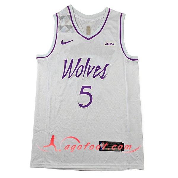 Maillot Minnesota Timberwolves (EDWARDS #5) 2024/25 Blanc/Pourpre