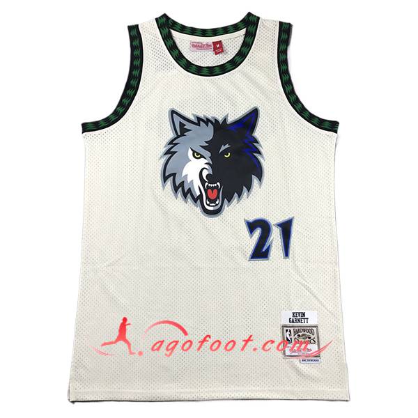 Maillot Minnesota Timberwolves (GARNETT #21) 2024/25 Blanc/Vert/Noir