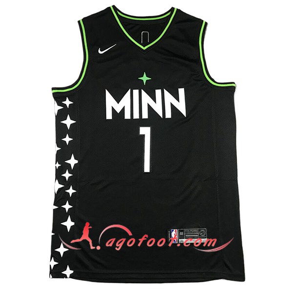 Maillot Minnesota Timberwolves (EDWARDS #1) 2024/25 Noir/Vert