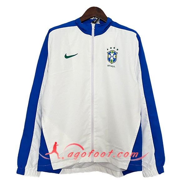 Coupe-Vent Brésil Blanc/Bleu 2024/2025