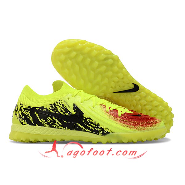 Nike Chaussures de Foot Phantom GX II EliteTF Jaune/Noir/Rouge