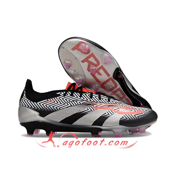 Adidas Chaussures de Foot Predator Elite FG Noir/Gris -03