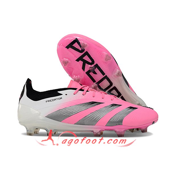 Adidas Chaussures de Foot Predator Elite FG Rose/Gris/Blanc
