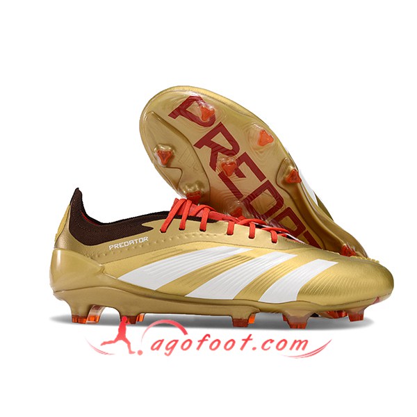 Adidas Chaussures de Foot Predator Elite FG Blanc/Jaune