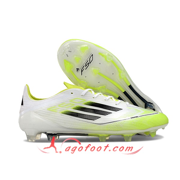 Adidas Chaussures de Foot F50 ELITE FG Blanc/Vert/Noir