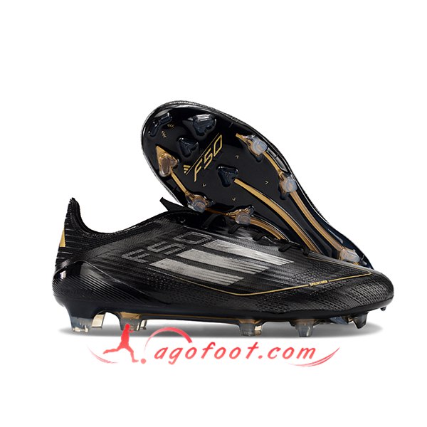 Adidas Chaussures de Foot F50 ELITE FG Noir/Gris