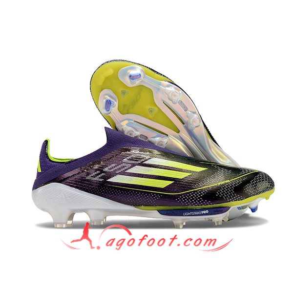 Adidas Chaussures de Foot F50+ FG Noir/Vert/Pourpre
