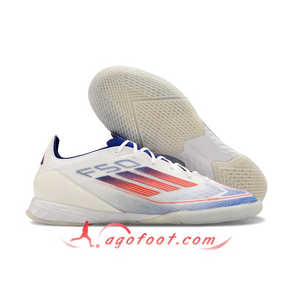 Adidas Chaussures de Foot F50 PRO IC Blanc/Bleu/Orange
