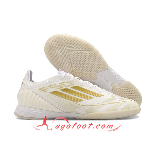 Adidas Chaussures de Foot F50 PRO IC Blanc/Jaune