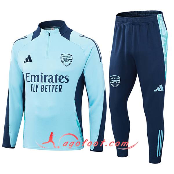 Ensemble Survetement de Foot Arsenal Bleu 2024/2025 -02