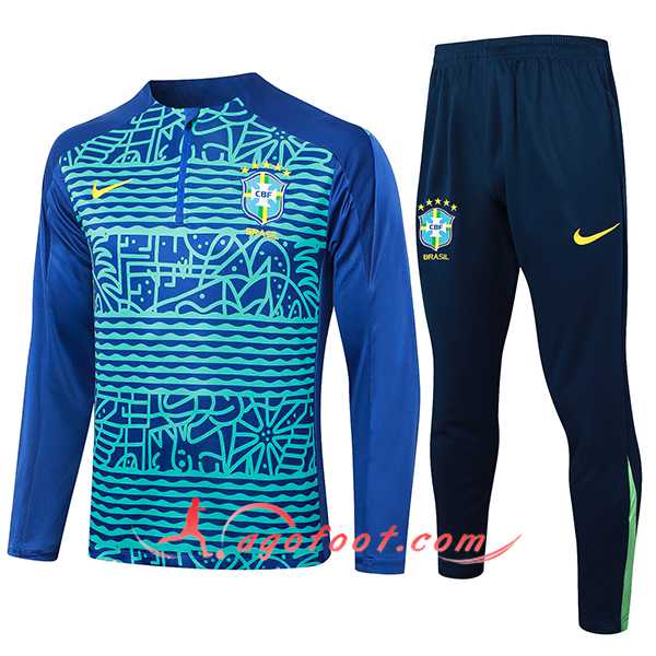 Ensemble Survetement de Foot Brésil Bleu 2024/2025