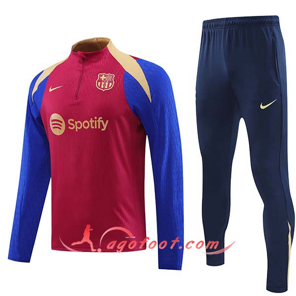 Ensemble Survetement de Foot FC Barcelone Enfant Rouge/Bleu/Jaune 2024/2025
