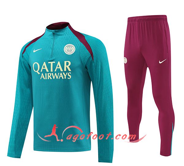 Ensemble Survetement de Foot PSG Enfant Bleu/Pourpre 2024/2025