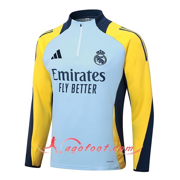 Sweatshirt Training Real Madrid Bleu/Jaune 2024/2025