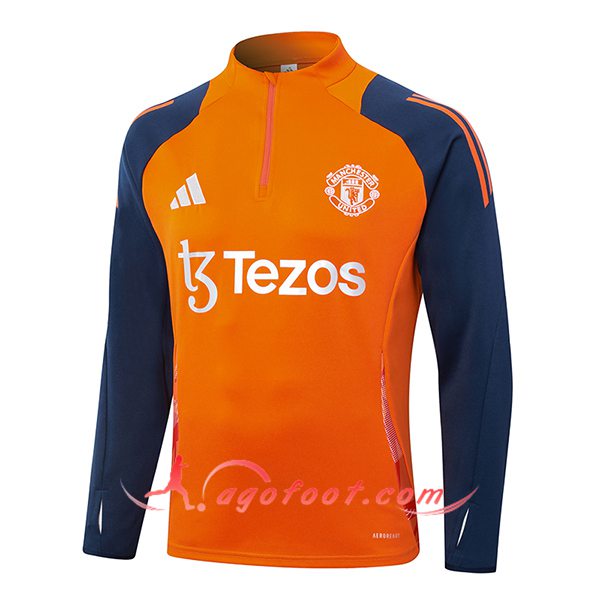 Sweatshirt Training Manchester United Orange/Bleu 2024/2025
