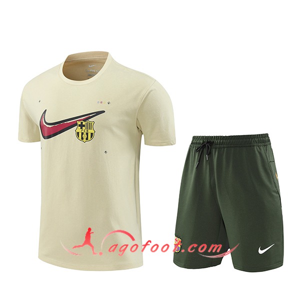 Ensemble Training T-Shirts PSG Beige 2024/2025 -02
