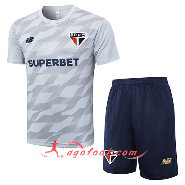 Ensemble Training T-Shirts Sao Paulo FC Gris 2024/2025