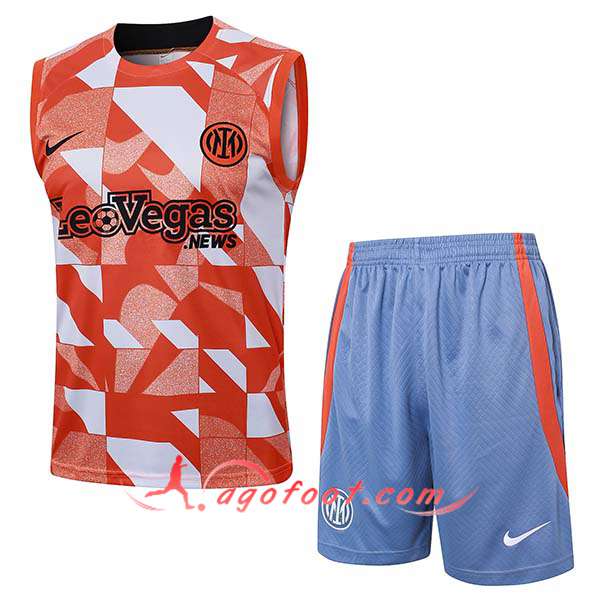 Ensemble Training Debardeur Inter Milan Orange/Blanc 2024/2025