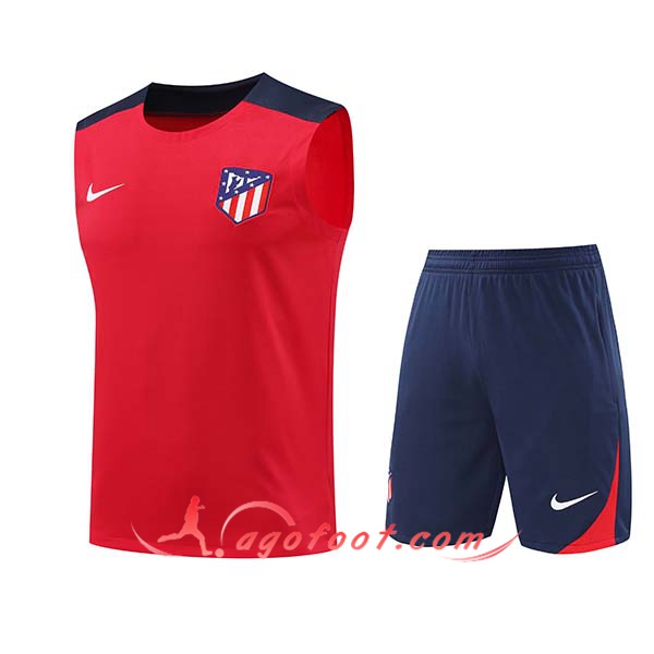 Ensemble Training Debardeur Atletico Madrid Rouge/Bleu 2024/2025
