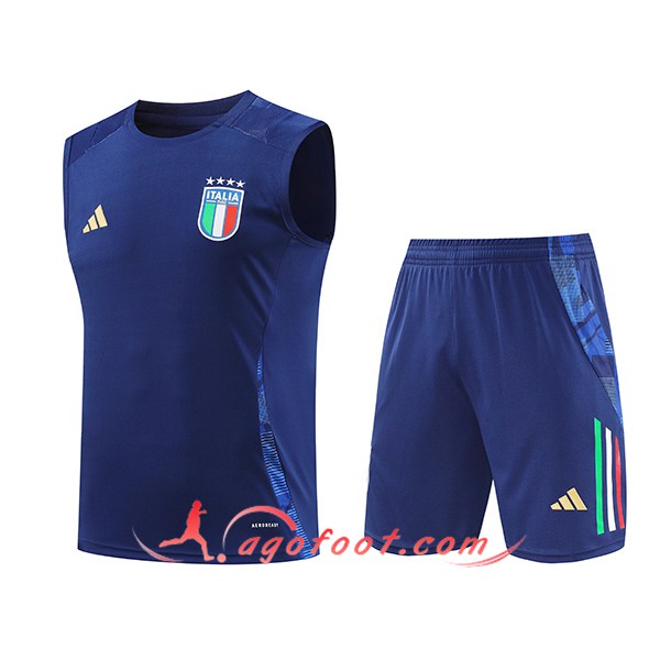 Ensemble Training Debardeur Italie Bleu/Blanc 2024/2025