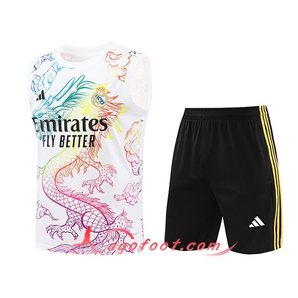 Ensemble Training Debardeur Real Madrid Blanc 2024/2025