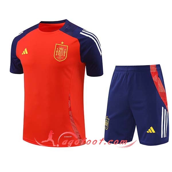 Ensemble Training T-Shirts Espagne Rouge/Bleu 2024/2025 -03