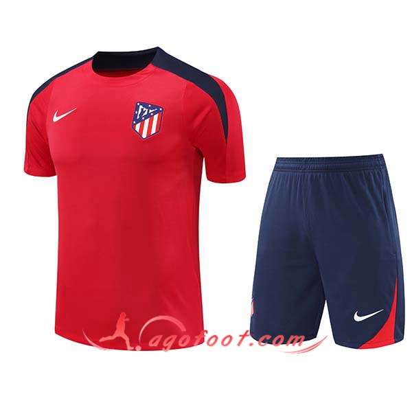 Ensemble Training T-Shirts Atletico Madrid Rouge/Bleu 2024/2025
