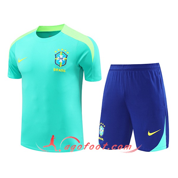 Ensemble Training T-Shirts Brésil Vert 2024/2025 -02