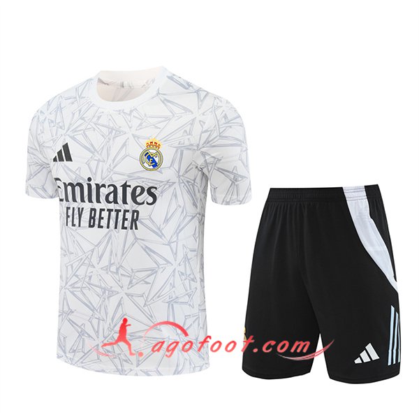 Ensemble Training T-Shirts Real Madrid Blanc/Gris 2024/2025