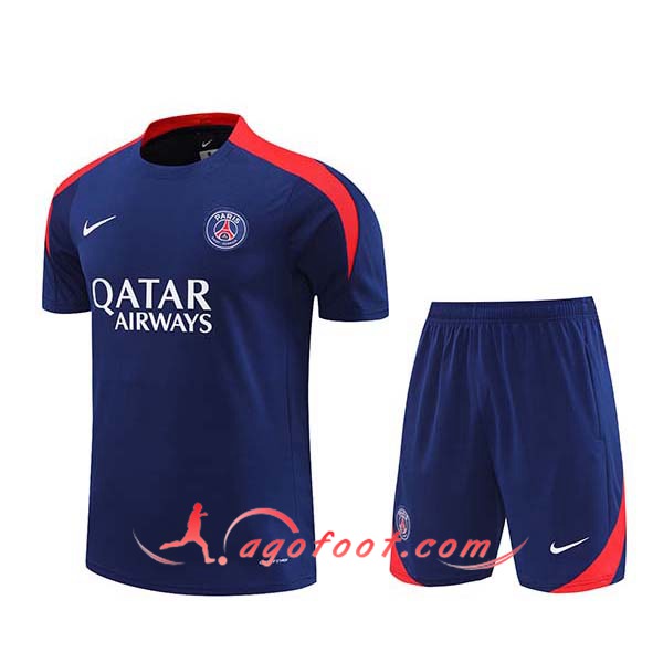 Ensemble Training T-Shirts PSG Bleu/Rouge 2024/2025