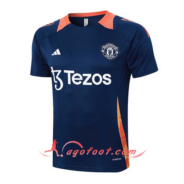 Training T-Shirts Manchester United Bleu/Orange 2024/2025