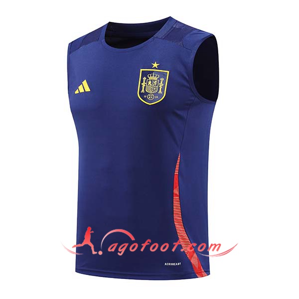 Training Debardeur Espagne Bleu/Rouge 2024/2025