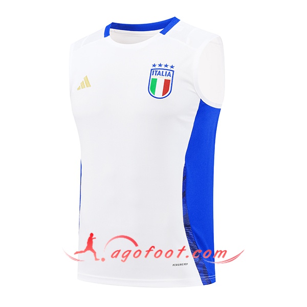 Training Debardeur Italie Blanc/Bleu 2024/2025
