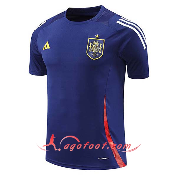 Training T-Shirts Espagne Bleu/Rouge 2024/2025