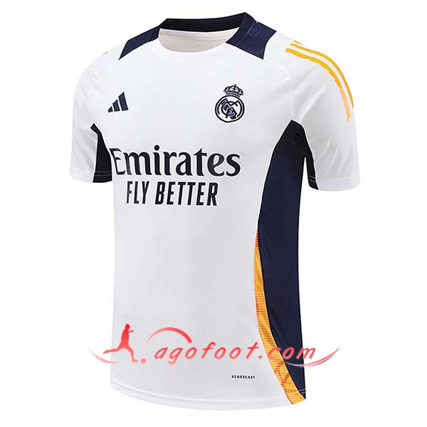 Training T-Shirts Real Madrid Blanc/Bleu/Orange 2024/2025