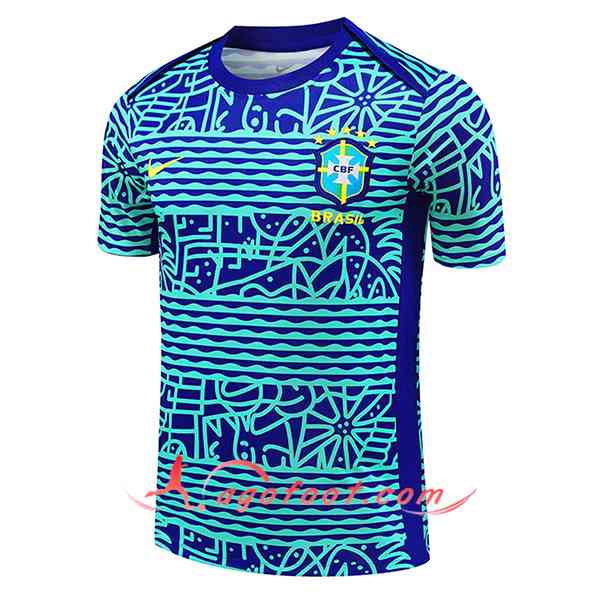 Training T-Shirts Brésil Bleu/Vert 2024/2025